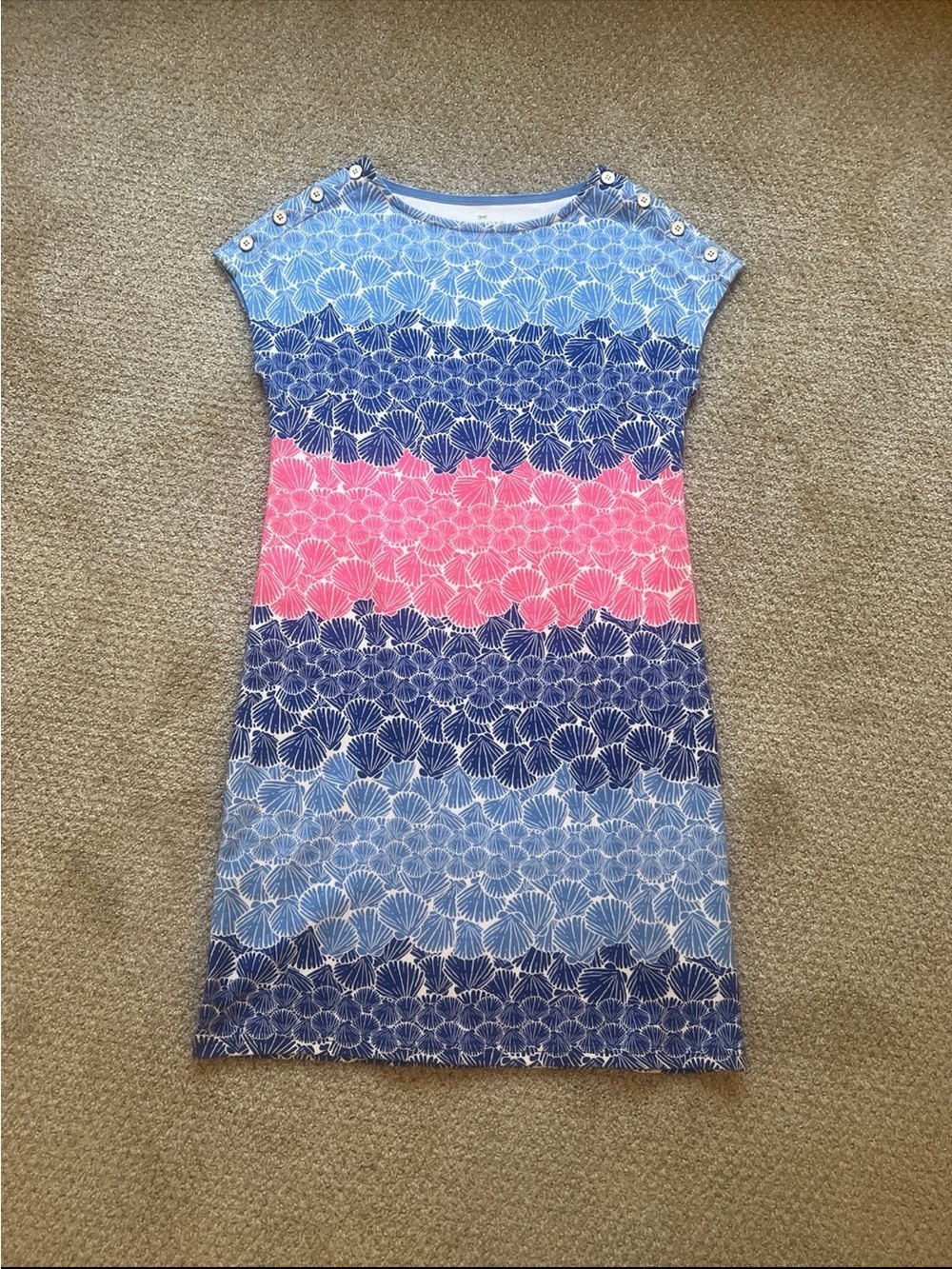 Talbots Women’s Shell Blue & Pink Cotton Dress